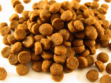 A bunch of dry food for pups and catsの写真素材