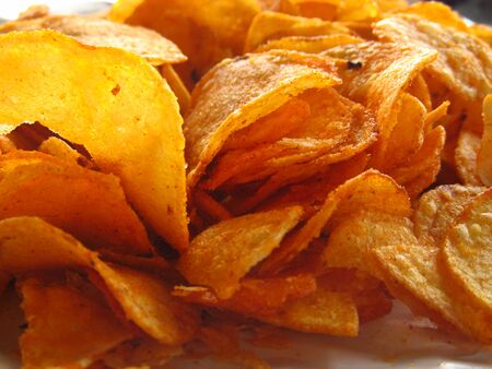 abstract background of potato chips food textureの写真素材