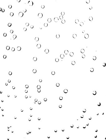 Bubbles of soda water on the glass. Abstraction on white backgroundの写真素材