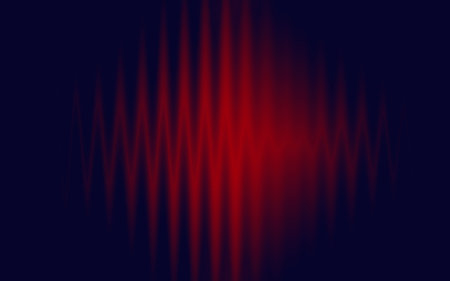 Abstract illustration of red fire waves on dark blue background. Brochure or flyer banner.