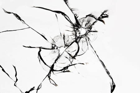 Cracked broken glass, the texture of cracked windshield from a stone blow or a bullet shot.