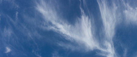 Panorama of blue sky and white clouds.