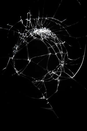 broken glass dark background texture, Cracked touch screen phone.の写真素材