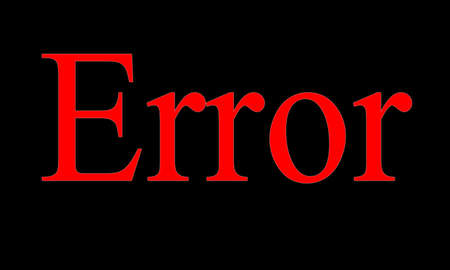 ERROR red word on black background.の写真素材