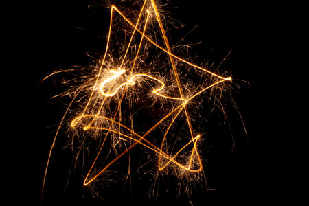 Lines of light with dark backgroundの写真素材