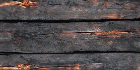 The burnt texture of wood lends a distinct aura to the backdropの素材