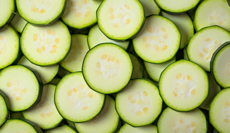 These zucchini slices invite a sense of wholesome freshnessの素材