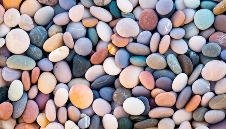 The pebbles background evokes a sense of calm and coastal beautyの素材
