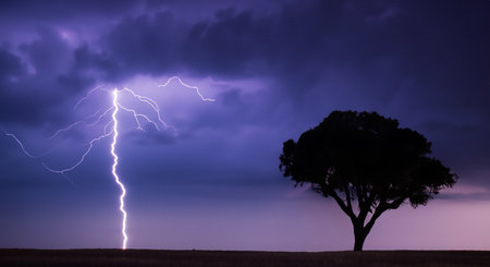 It's a reminder that nature's power can be both destructive and mesmerizingの素材