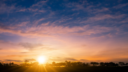 Abstract sky painting at sunrise.の素材
