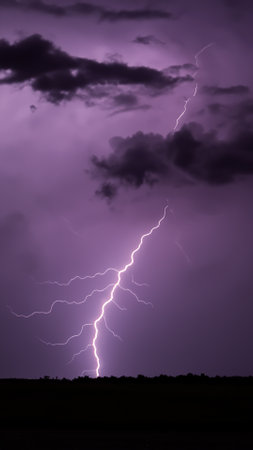 Thunderous Night: Lightning Illuminating the Darkの素材
