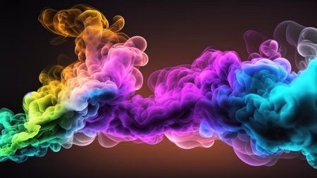 Abstract Smoke Composition: Colorful Backgroundの素材