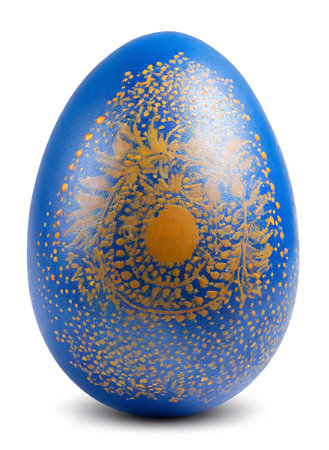 Colored chicken eggs isolated on white background.の素材
