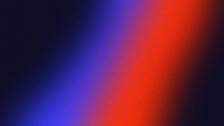 Blue with red on black gradient grainy texture background