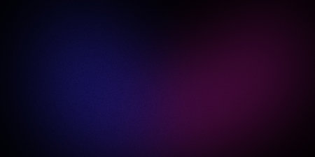 Blue and pink blurred color on black background. Gradient with grainy textureの写真素材