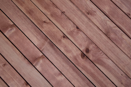 Big Brown wood plank wall texture backgroundの写真素材