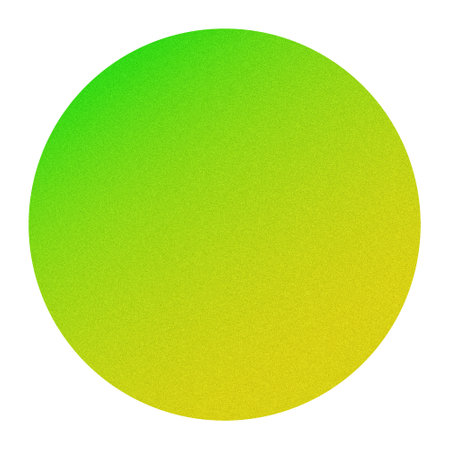 Colorful and vibrant textured gradient sphere with grainy green and yellow hues, creating a bold and modern abstract circular shape on a minimalistic and artistic backgroundの写真素材
