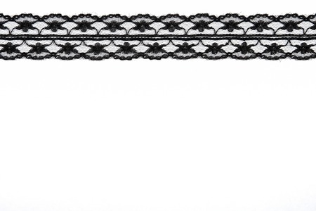 black  lace on white  background の写真素材