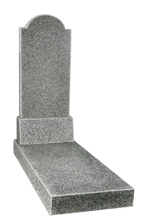 single gray grave stone cut out isolatedの写真素材