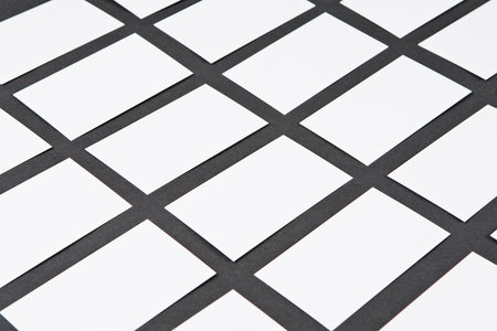 Photo of business cards. Mock-up for branding identity. For graphic designers presentations and portfoliosの写真素材