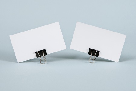 Photo of business cards. Mock-up for branding identity. For graphic designers presentations and portfoliosの写真素材