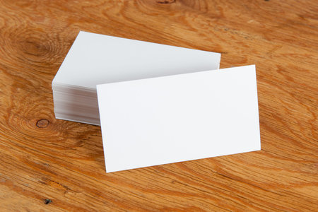 Photo of business cards. Mock-up for branding identity. For graphic designers presentations and...