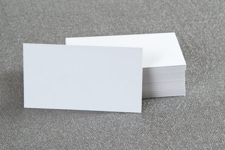 Photo of business cards. Mock-up for branding identity. For graphic designers presentations and...