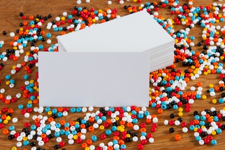 Photo of business cards. Mock-up for branding identity. For graphic designers presentations and portfoliosの写真素材