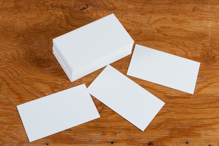 Photo of business cards. Mock-up for branding identity. For graphic designers presentations and portfoliosの写真素材