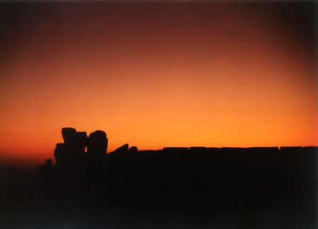 Hagar Qim, Malta at sunset.  Oldest prehistoric temple in the world.の写真素材