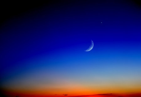 Moon & Venusの写真素材