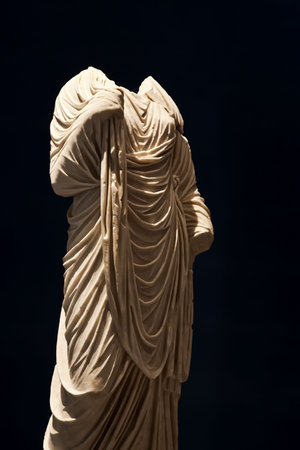 An authentic Roman marble statue from the 1st Century ADの写真素材