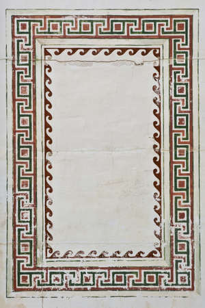 Vintage Roman wall fresco frame paintingの写真素材