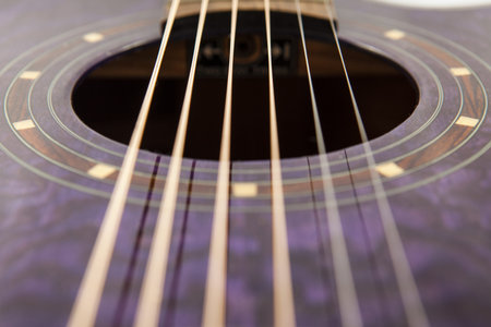Detail shots of a beautiful acoustic electric guitar