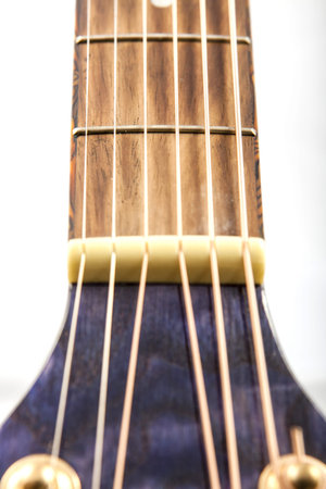 Detail shots of a beautiful acoustic electric guitar