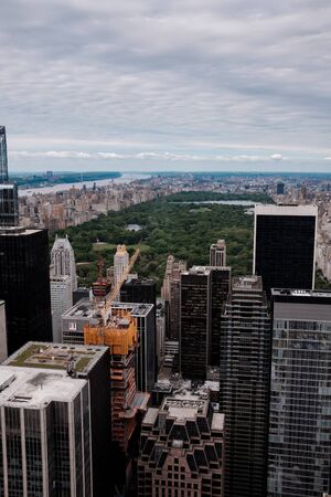 Aerial view on New York City skylineの写真素材