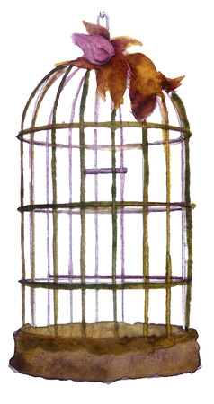 watercolor cell on a white backgroundの写真素材