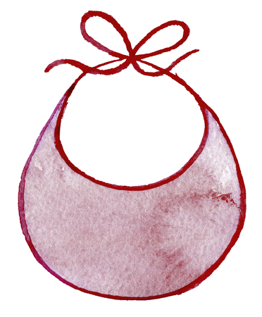 watercolor sketch of bib on a white backgroundの写真素材