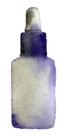 watercolor sketch of Medicine drops on a white backgroundの写真素材