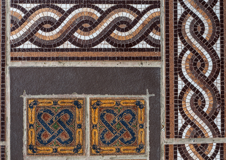 Vintage oriental mosaic tiles closeupの写真素材