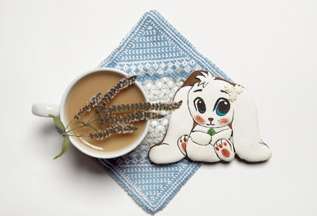 Gingerbread rabbit and coffee