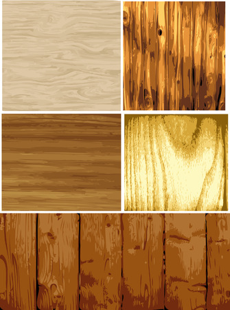 Vector set of several wood textures, each on separate layers.のイラスト素材