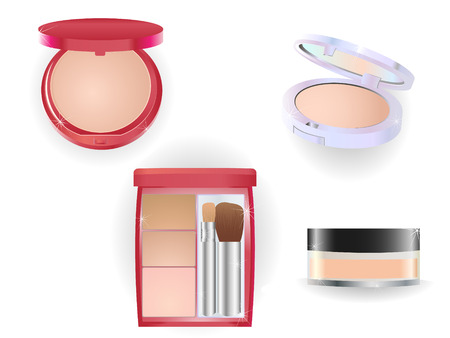 Glitering and shining set of make-up objects.のイラスト素材