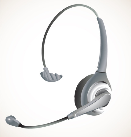 Headset commonly used in a call center environnement. Linear and Radial gradients, eps 8.のイラスト素材