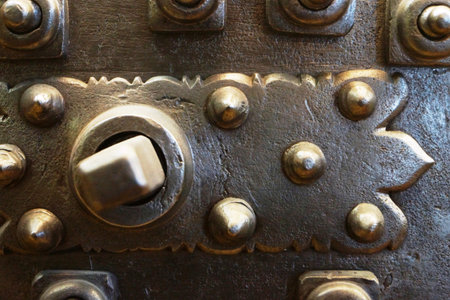 Ancient lock from brass for big gate and doors