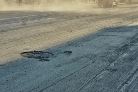 Surface of the road for the device of an asphalt coveringの写真素材