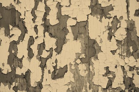 Old wooden surface with the peeled-off paintの写真素材