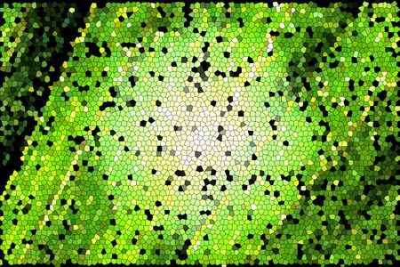 Abstract texture of a stained-glass window from a color green mosaicの写真素材