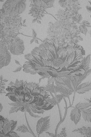 the abstract textured background of gray color with large flower patternsの写真素材