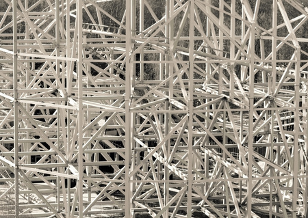 metal design or structure of a construction for an abstract industrial background of beige colorの写真素材